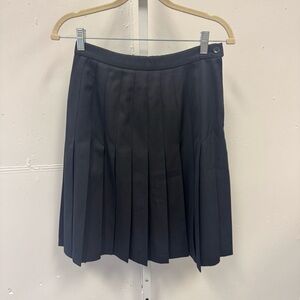 Vintage Pendleton 100% Virgin Wool Pleated Circle Mini Black Skirt Sz 4